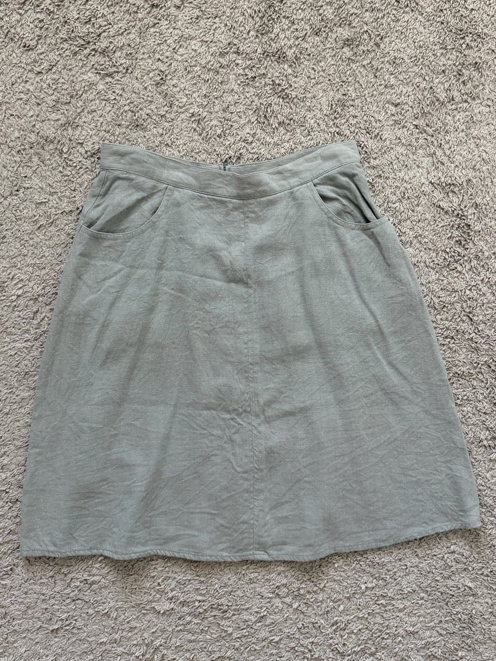 Vintage London Fog green linen blend skirt